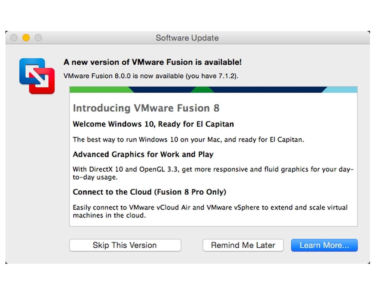 vmware fusion 8.0 (for mac os x)